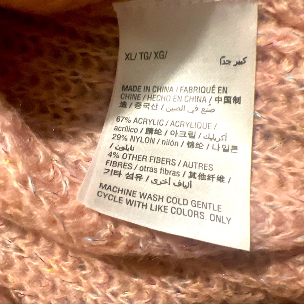 INC Cold Shoulder Sweater Pink Shimmer XL - Picture 3 of 6